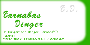 barnabas dinger business card